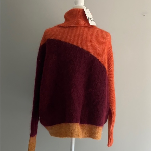 NWOT Zara Mohair Colorblock Sweater - Picture 13 of 16